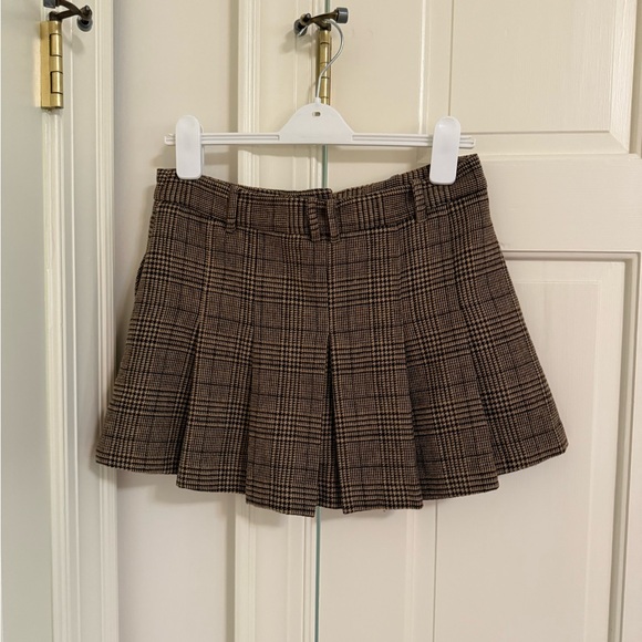 Mango Check Pleated Mini Skirt Size 4 - Picture 4 of 4
